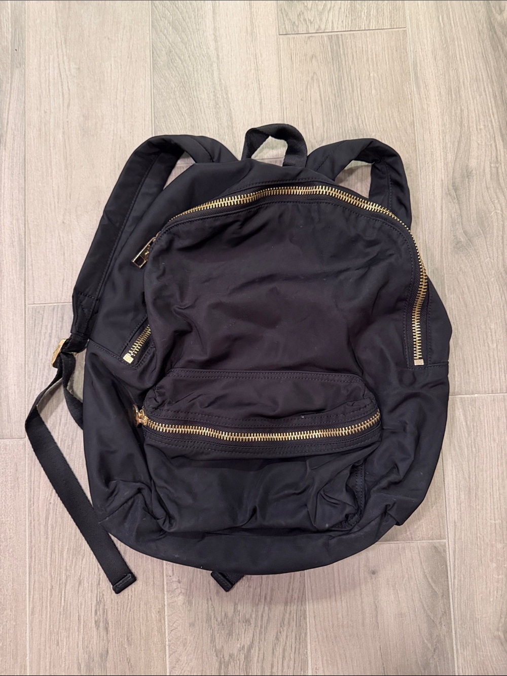 Stoney Clover Black Backpack with Gold Zippers